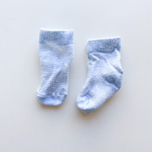 Blue Striped - Socks - 0-3 Months