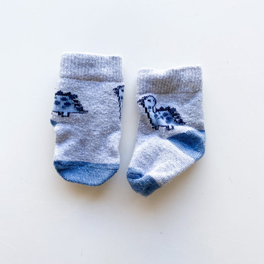 Grey Dino - Socks - 0-3 Months